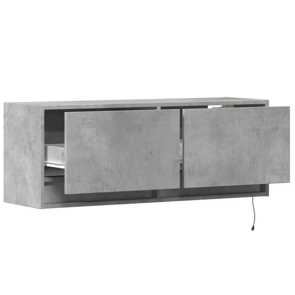Mobile TV multimediale scaffale TV credenza mobile TV sala da pranzo soggiorno camera da letto mobile da parete con luci LED 100 x 31 x 35 cm grigio 02_0027841
