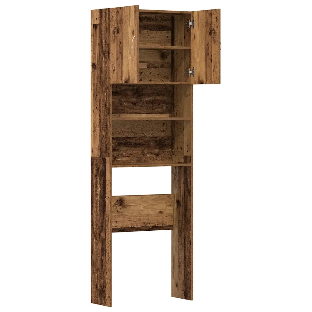Mobile Lavatrice Legno Antico 64x24x190 cm in Legno Multistrato