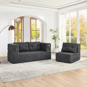 Divano Letto Modulare con Poltrona Pieghevole ¨C MINIMAL ¨C Grigio Chiaro