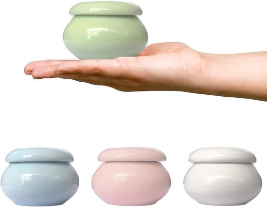4 piccole urne crematorie in ceramica per ceneri umane - adatta per persona o animale domestico