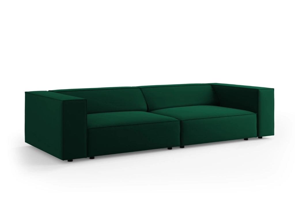 Cosmopolitan Design - Divano "Arendal" 4 posti in velluto verde bottiglia 