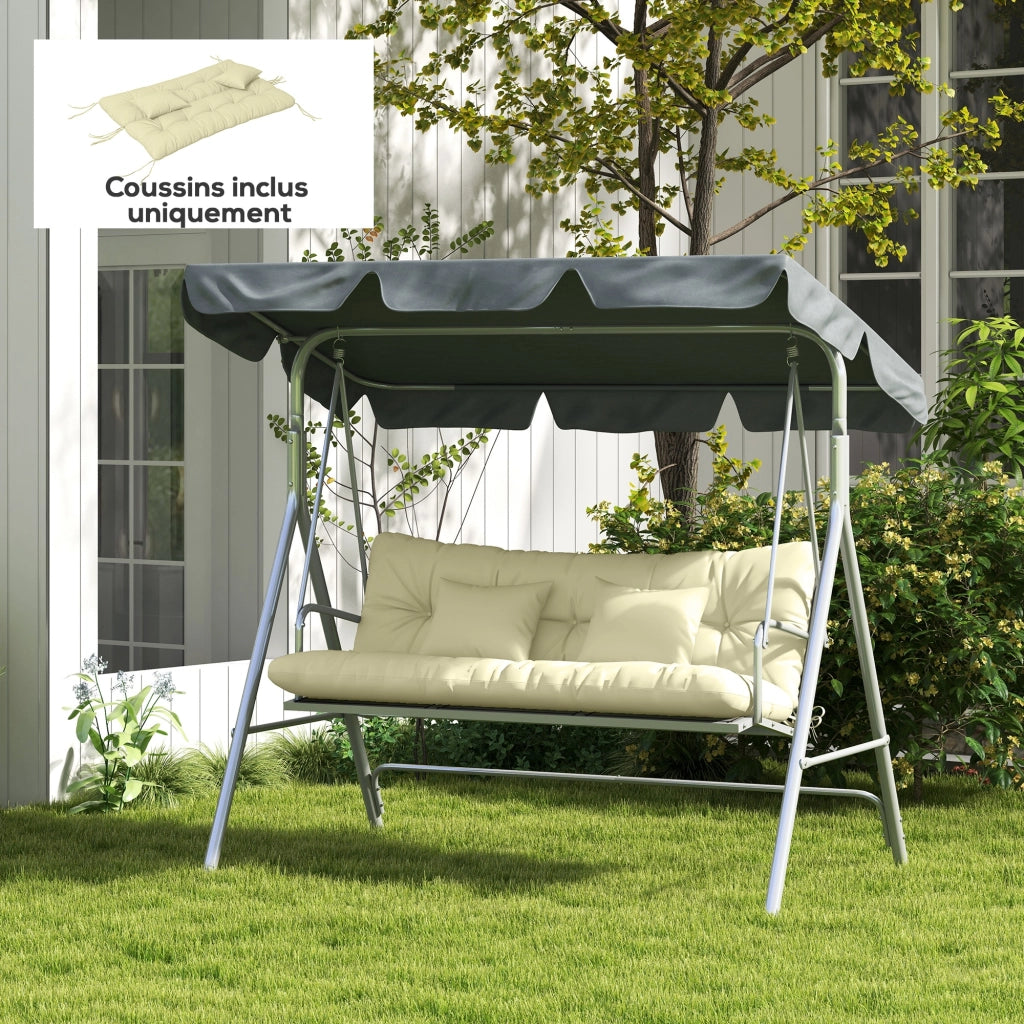 Set di 4 Cuscini da Esterno per Dondolo da Giardino con Seduta Schienale e 2 Cuscini Imbottiti Comodi e Resistenti