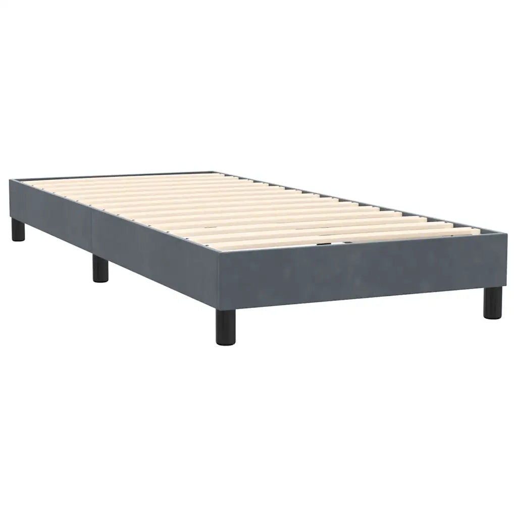 vidaXL Giroletto a Molle con Materasso Grigio Scuro 90x220 cm Velluto