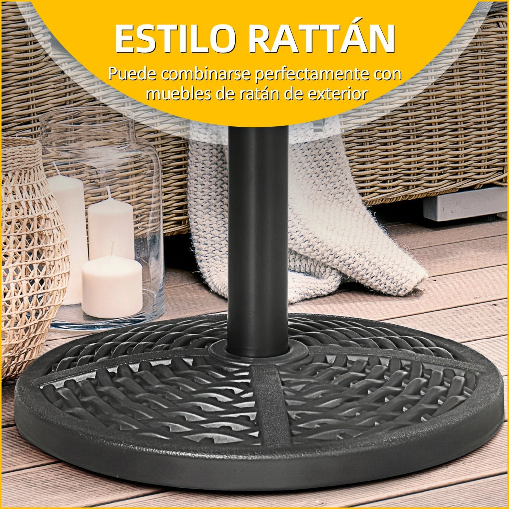 Base per Ombrellone con Cemento ¨C Zephmum ¨C Nero 9,5 kg per Tubi ?38/48 mm