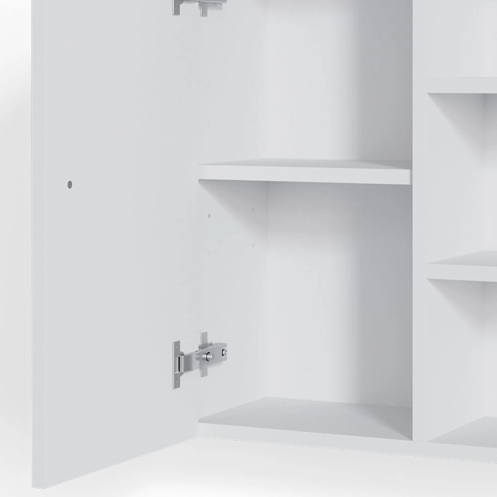 Mobile bagno Fynn, Bianco, 47.2 x 59.2 cm, per montaggio a parete con ripiani aperti
