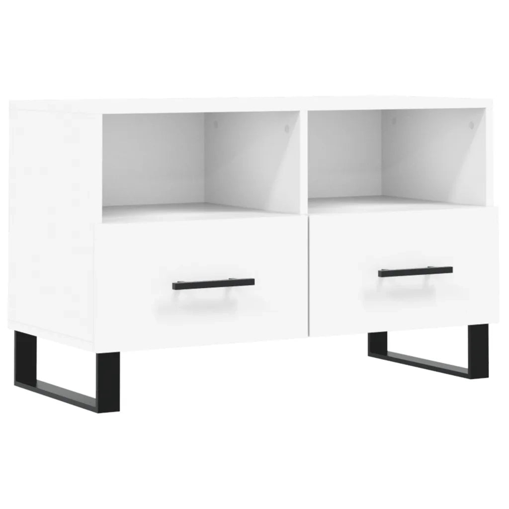 Mobile Porta TV Bianco 80x36x50 cm in Legno Multistrato 828996