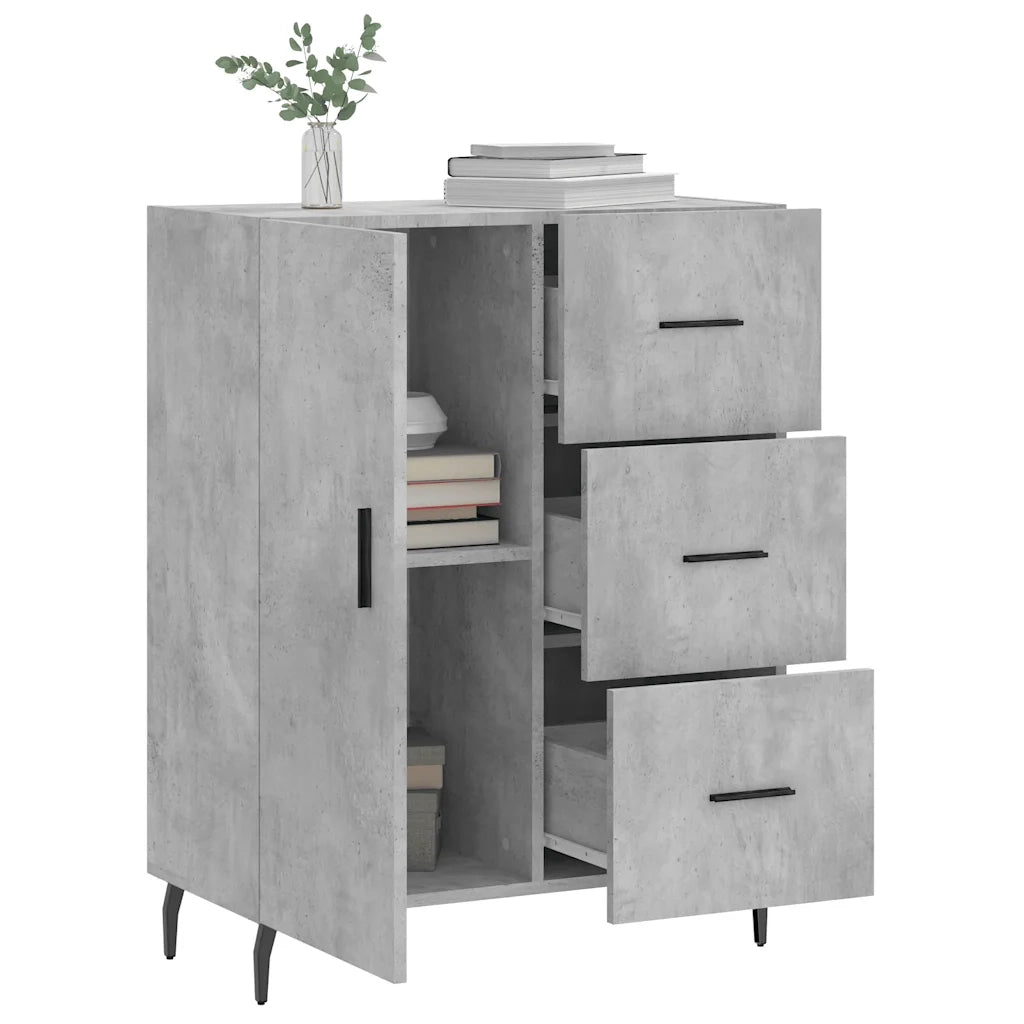 Credenza Grigio Cemento 69,5x34x90 cm in Legno Multistrato 827936