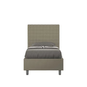 Letto singolo contenitore imbottito 80x210 similpelle cappuccino Sunny