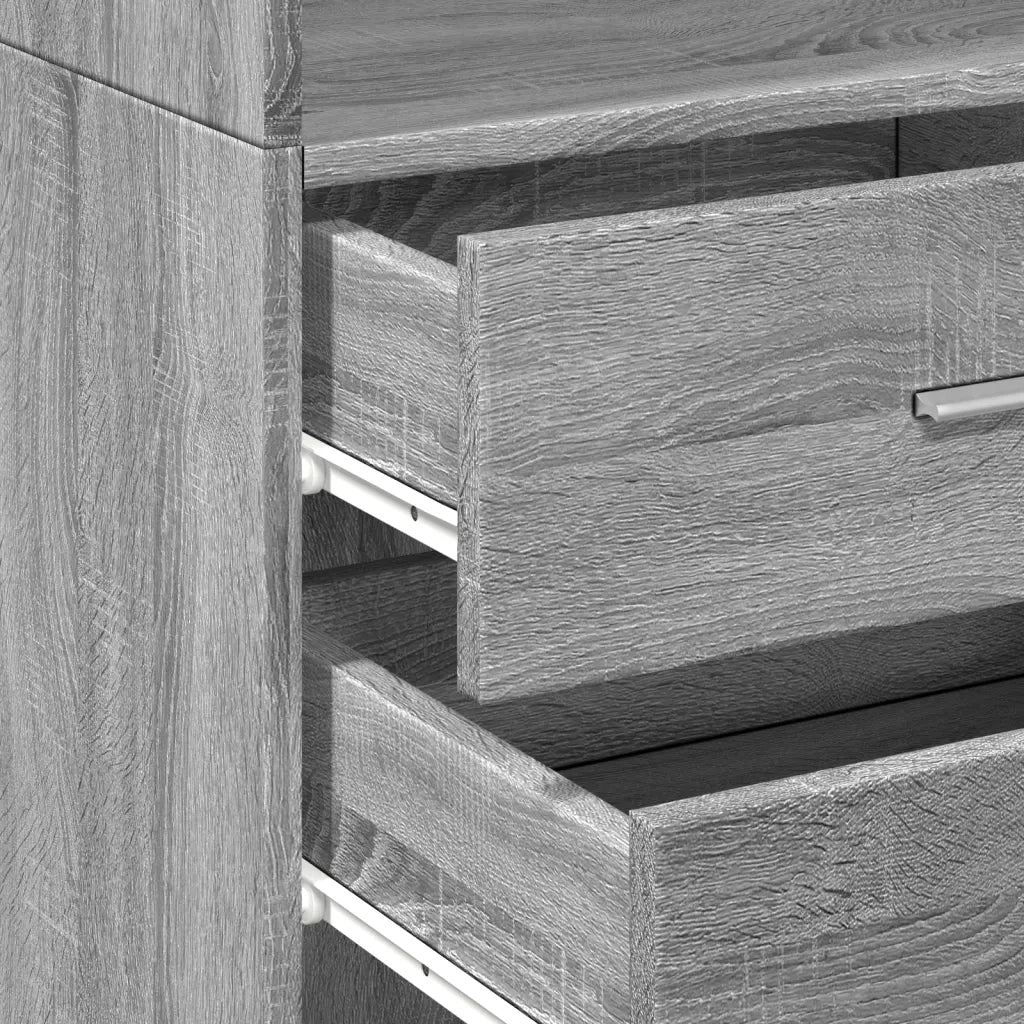 Credenza-Buffet-Armadio da cucina Grigio Sonoma 45x42,5x185 cm in Legno Multistrato 201068