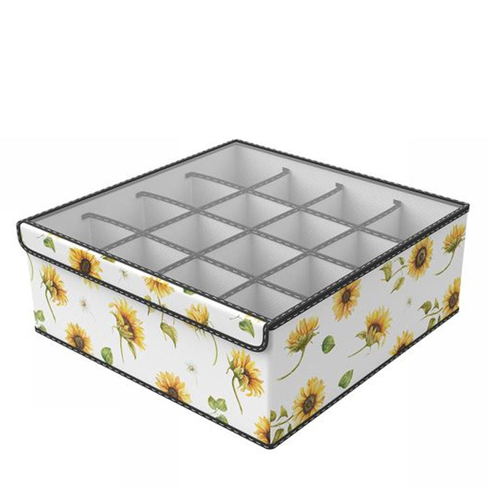 Trade Shop - Box Scatola Salvaspazio Armadio 16 Contenitori Porta Oggetti Organizer 32x32x12 -