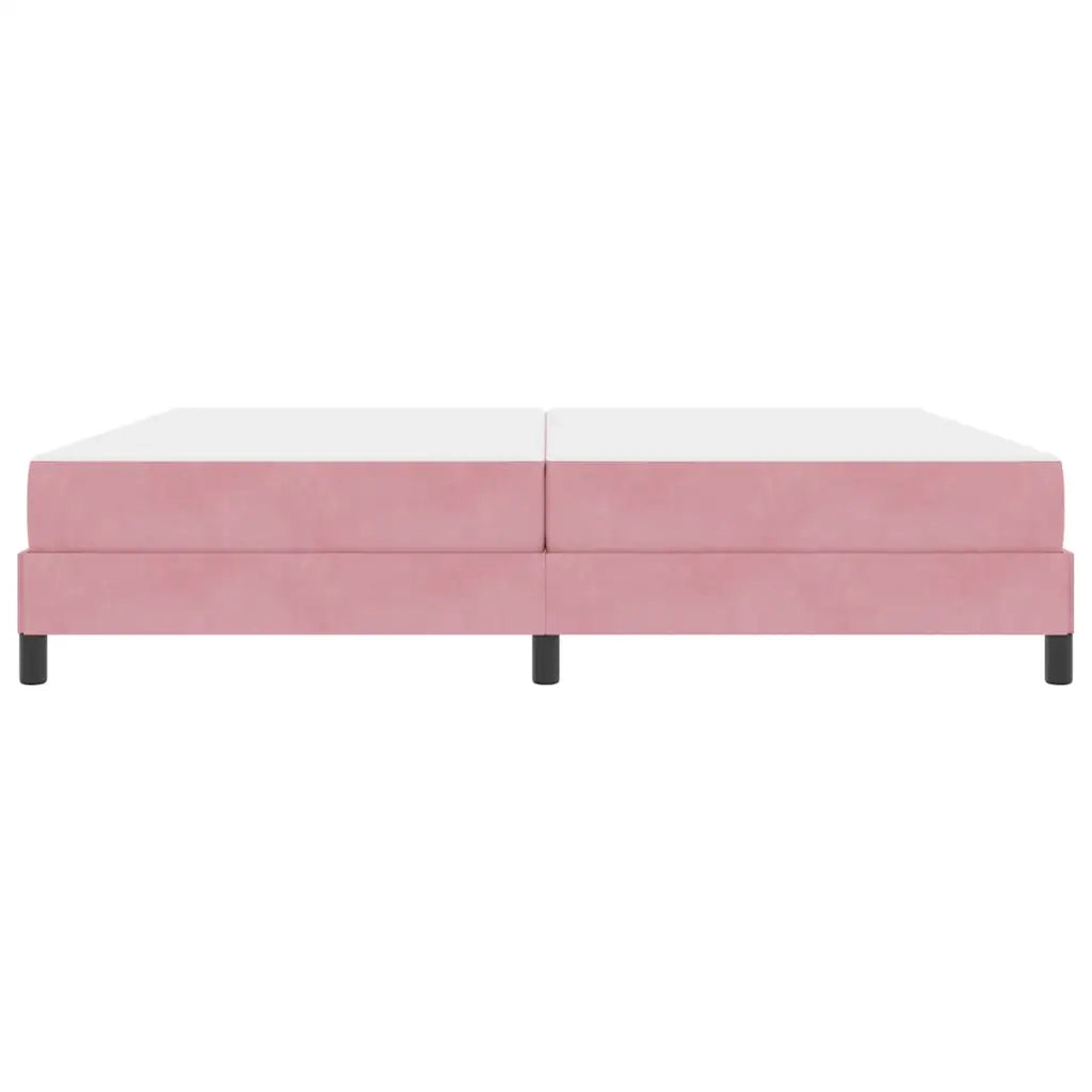 vidaXL Letto box spring con materasso Rosa 200 x 200 cm Velluto
