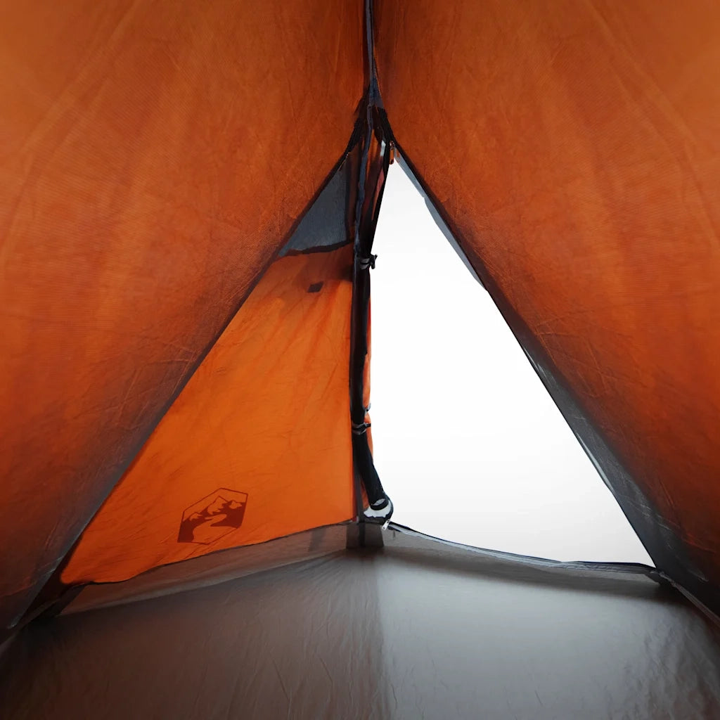 Tenda da Campeggio a Cupola 2 Persone Grigio e Arancione 94321