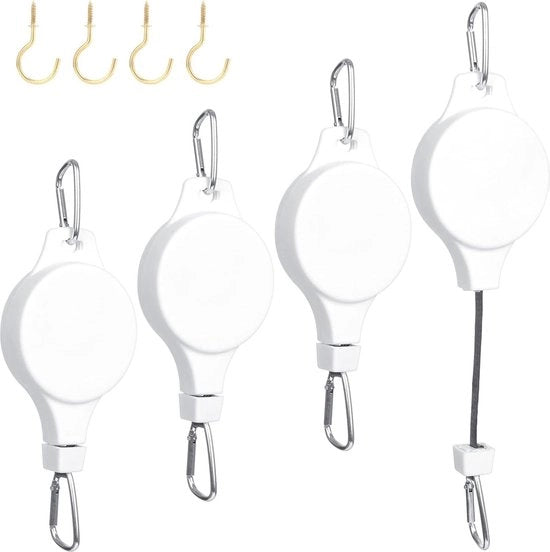 Hanger per piante 4 pezzi - grucce per piante regolabili - grucce per piante appese - grucce per piante per soffitto - contenitori per piante appesi - case per uccellini - bianco