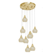 Trade Shop - Lampadario Soffitto Sospensione Plafoniera Oro Argento Attacco G9 Luce 6500k B37 - Oro