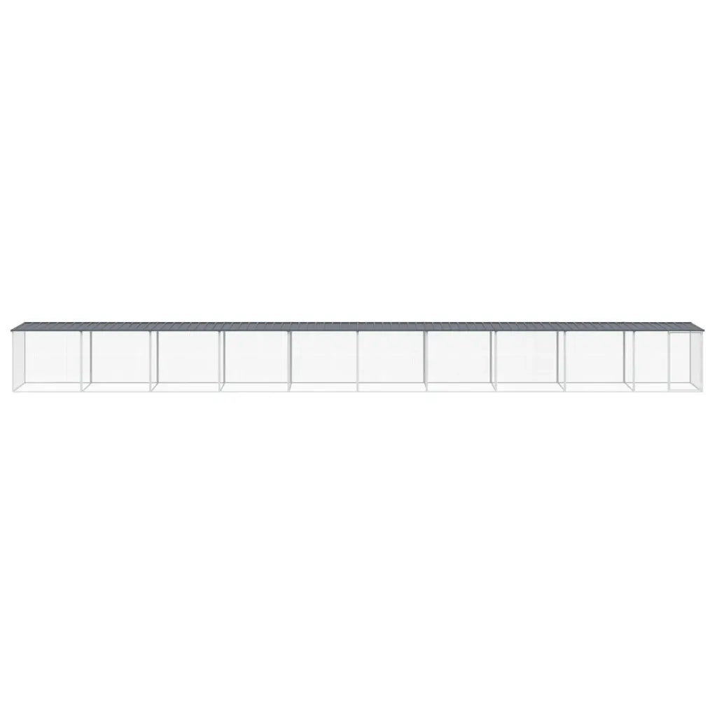 Gabbia Polli con Tetto Antracite 1003x98x90 cm Acciaio Zincato 3189053