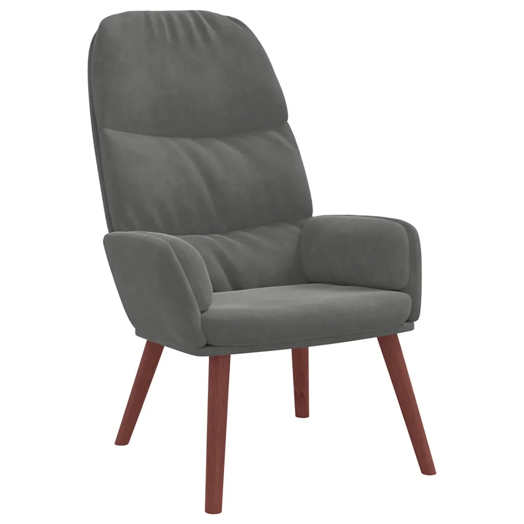 Sedia Relax Grigio Scuro in Velluto 4102611