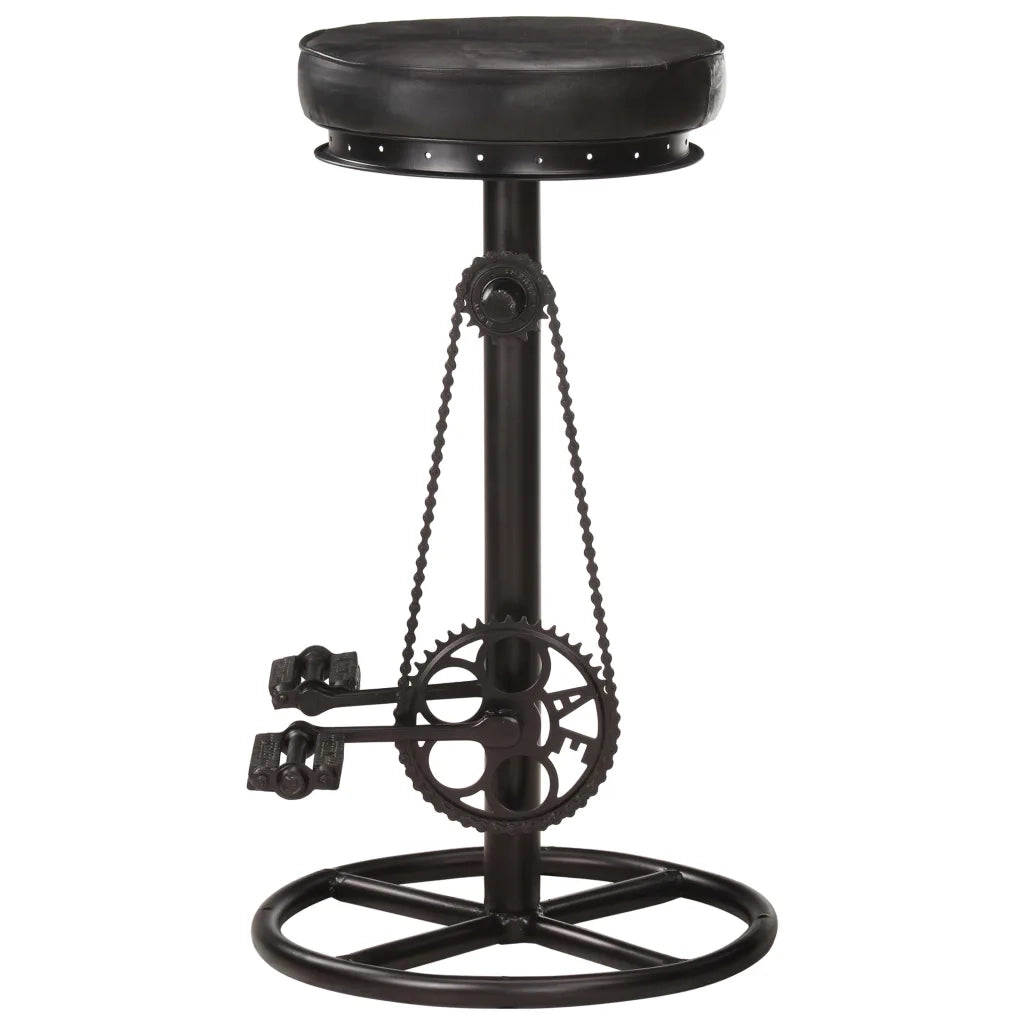 Sgabelli da Bar 2 pz Neri in Vera Pelle di Capra cod mxl 68004