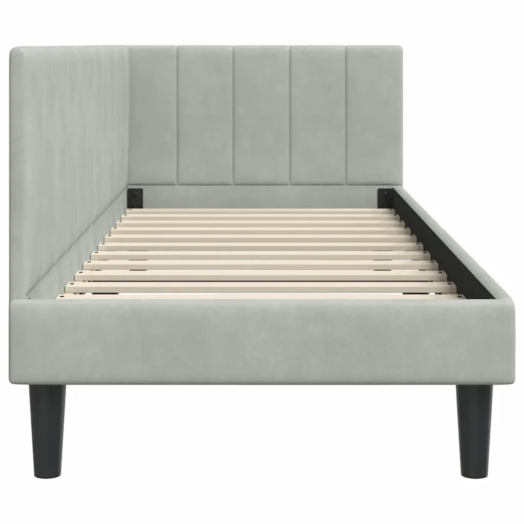 vidaXL Cornice del letto ad angolo Grigio chiaro 80 x 200 cm Velluto