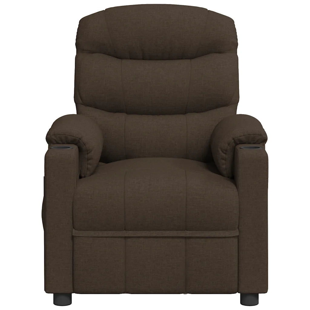 Poltrona Elettrica Reclinabile Marrone Scuro in Tessuto 3143496