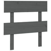 Testiera | Testata per Letto Grigia 93,5x3x81cm in Legno Massello di Pino