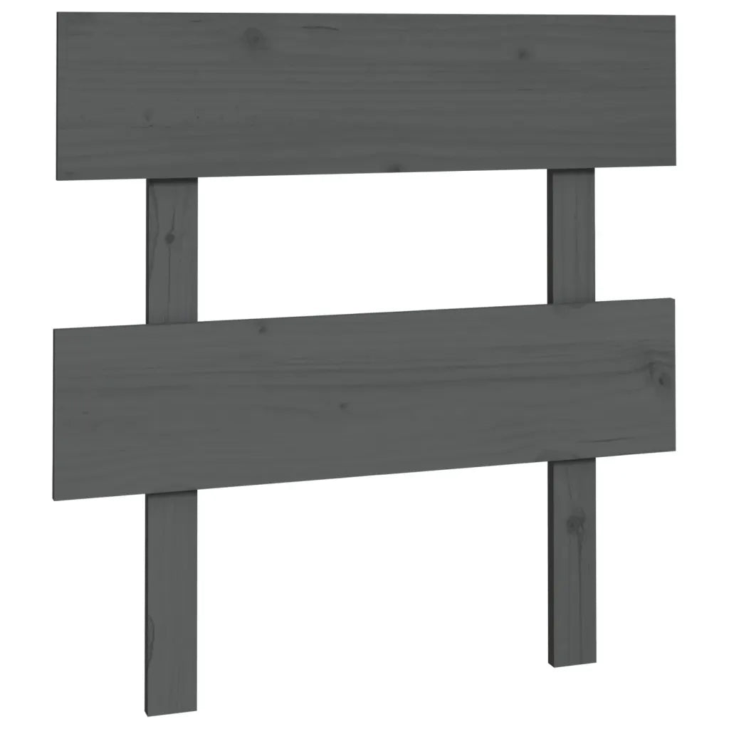 Testiera | Testata per Letto Grigia 93,5x3x81cm in Legno Massello di Pino