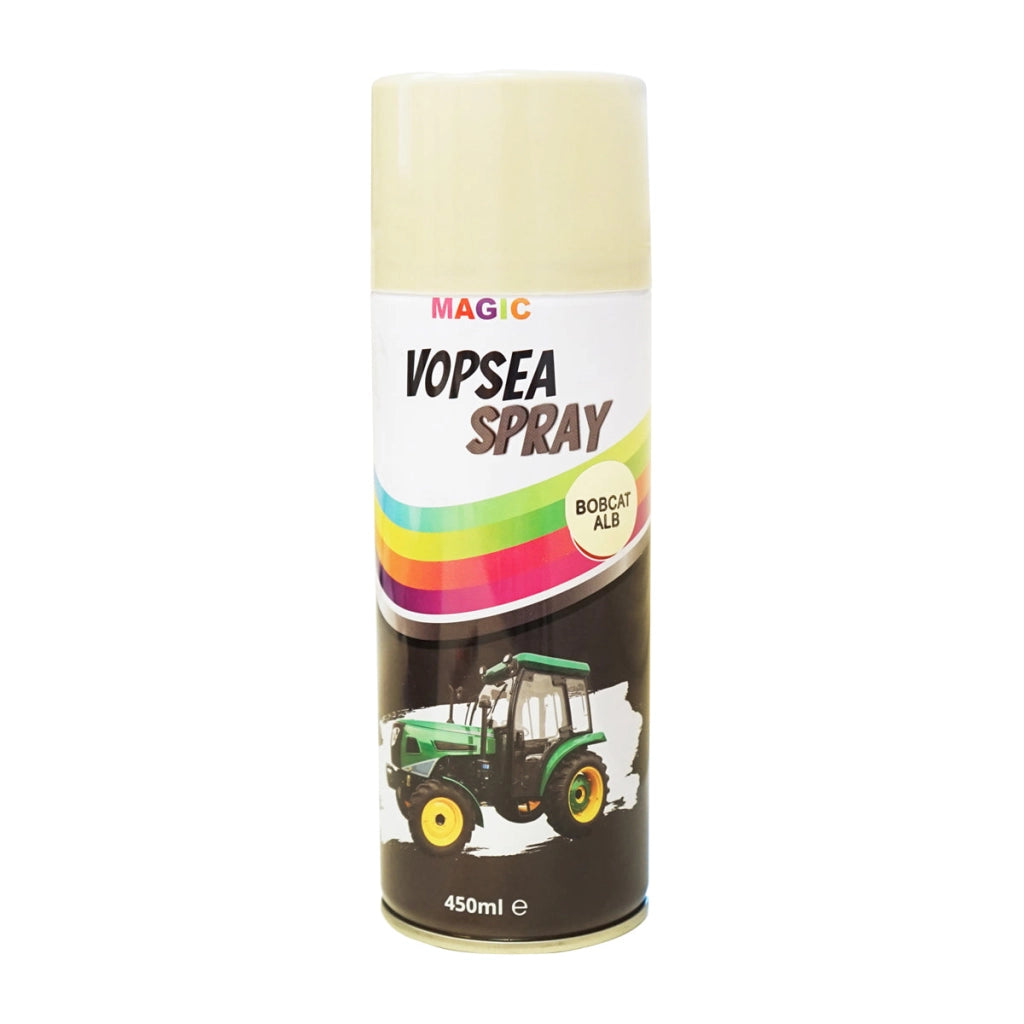 Spray vernice auto bianco tipo Bobcat, professionale con asciugatura rapida 450ml MAGIC