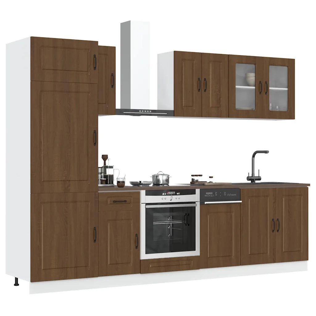 Set Mobili da Cucina 8 pz Kalmar Rovere Marrone in Truciolato 3314798