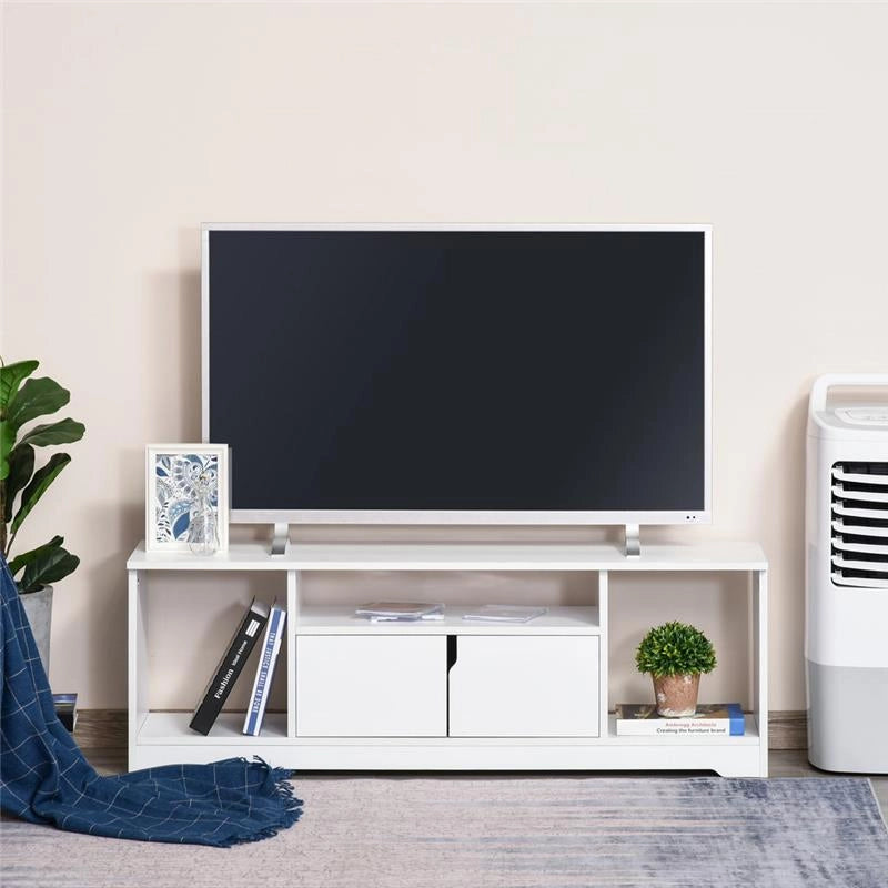 MOBILE PORTA TV FINO A 42" CON ARMADIETTO E RIPIANI APERTI IN LEGNO 120X30X41 CM