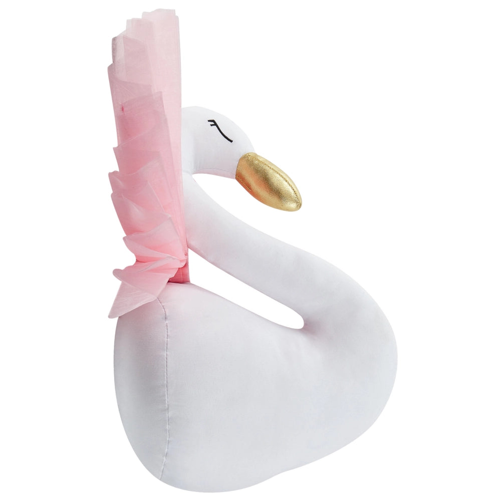 Decorazione in peluche per la camera dei bambini giocattolo da appendere cigno in cotone bianco