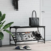 Scarpiera-Scaffale per scarpe Nera 90x30x45 cm in Legno Multistrato