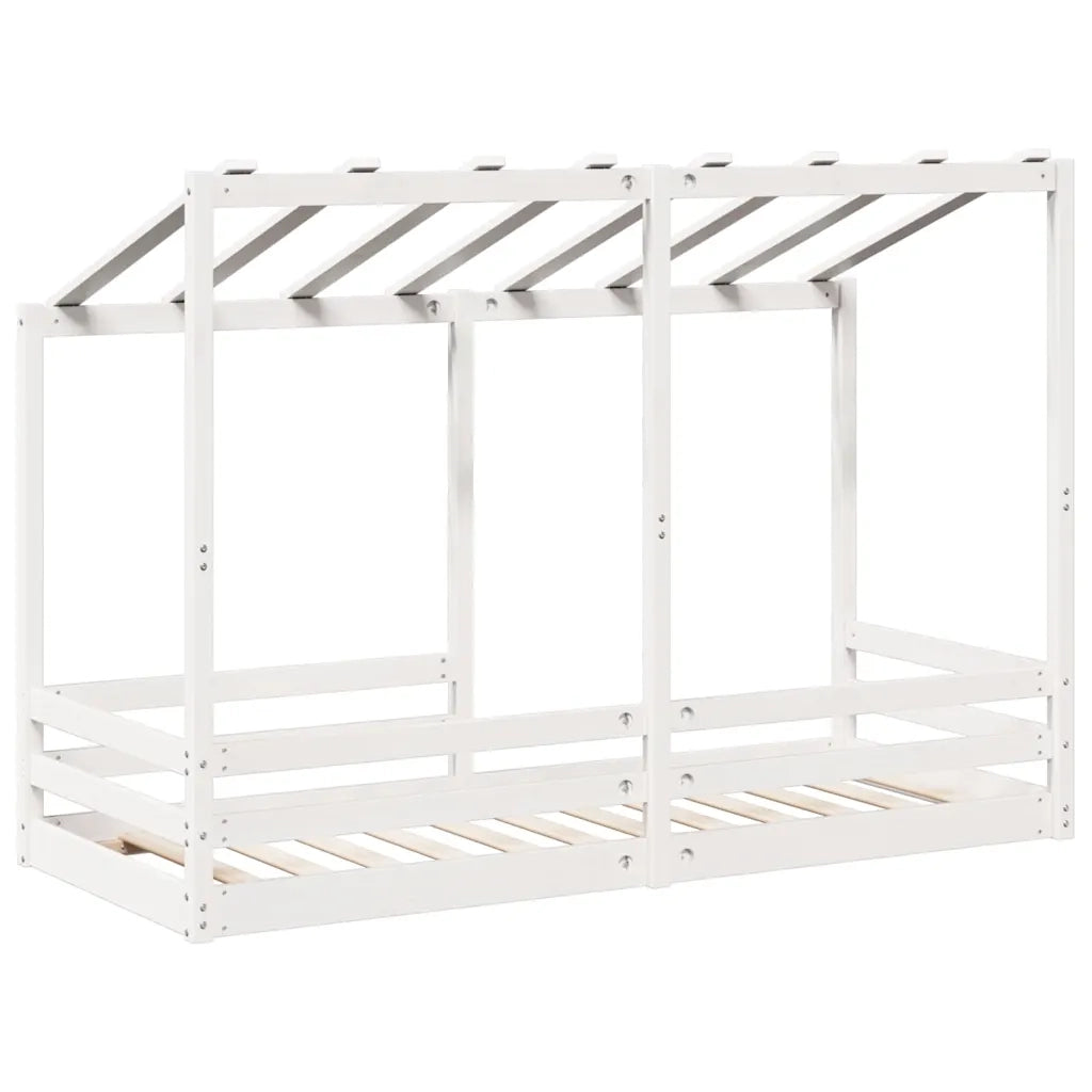 vidaXL Letto per Bambini con Tetto Bianco 75x190cm Legno Massello Pino