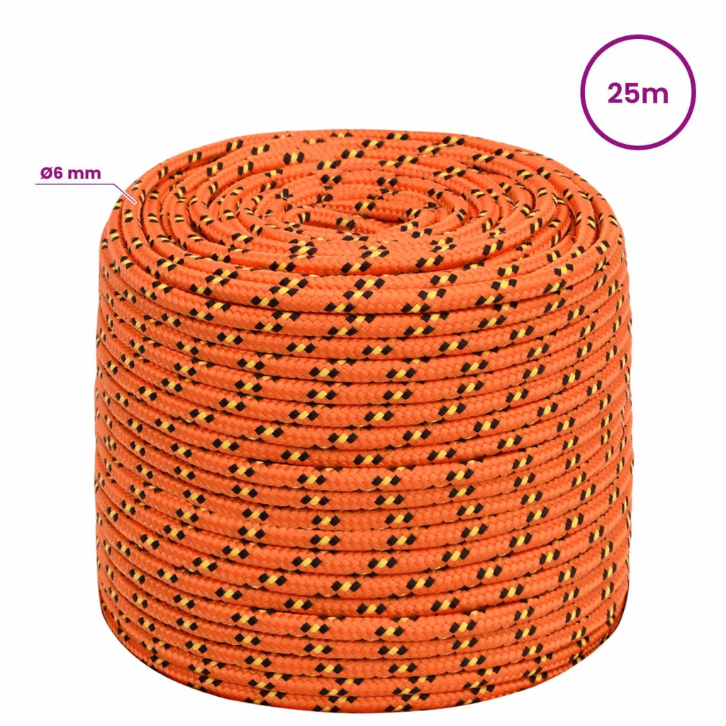 Corda multiuso 6 mm 25 m Arancione PP 240 kg Carico massimo 3472987
