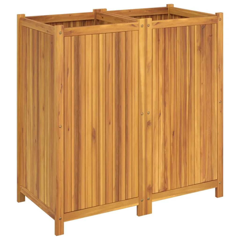 Fioriera Giardino con Rivestimento 100x50x100cm Massello Acacia 366448