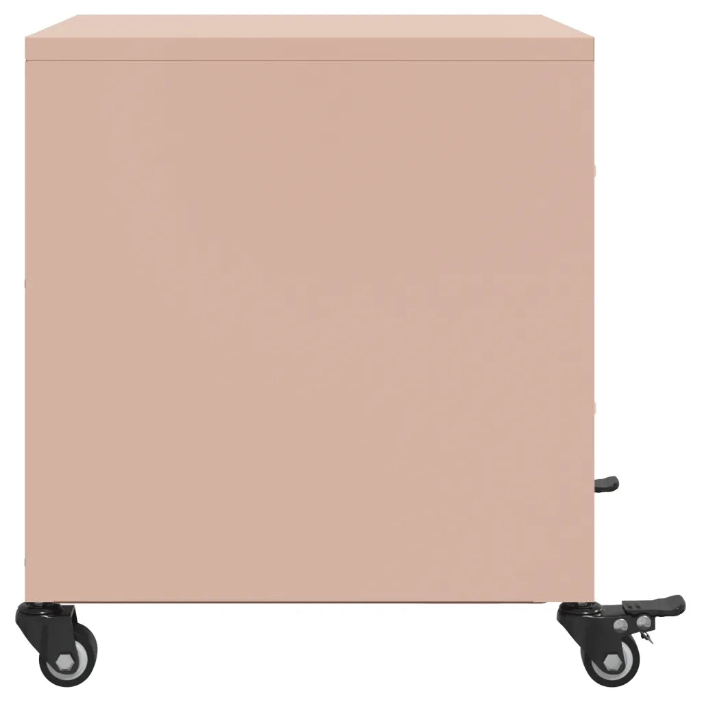 Set di 2 Comodini | Armadio da Notte | Mobiletto da notte Rosa 36x39x43,5 cm in Acciaio
