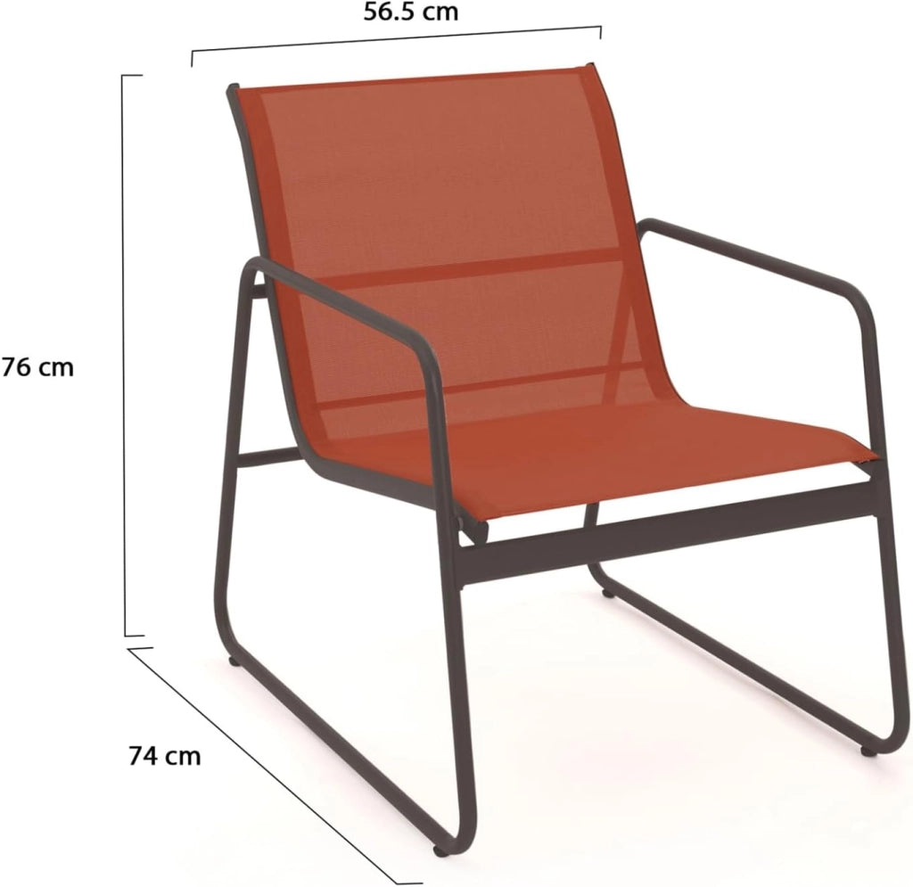 Set di mobili da Giardino Bassi Malaga a 6 posti con 2 divani, poltrone e Tavolo in Terracotta