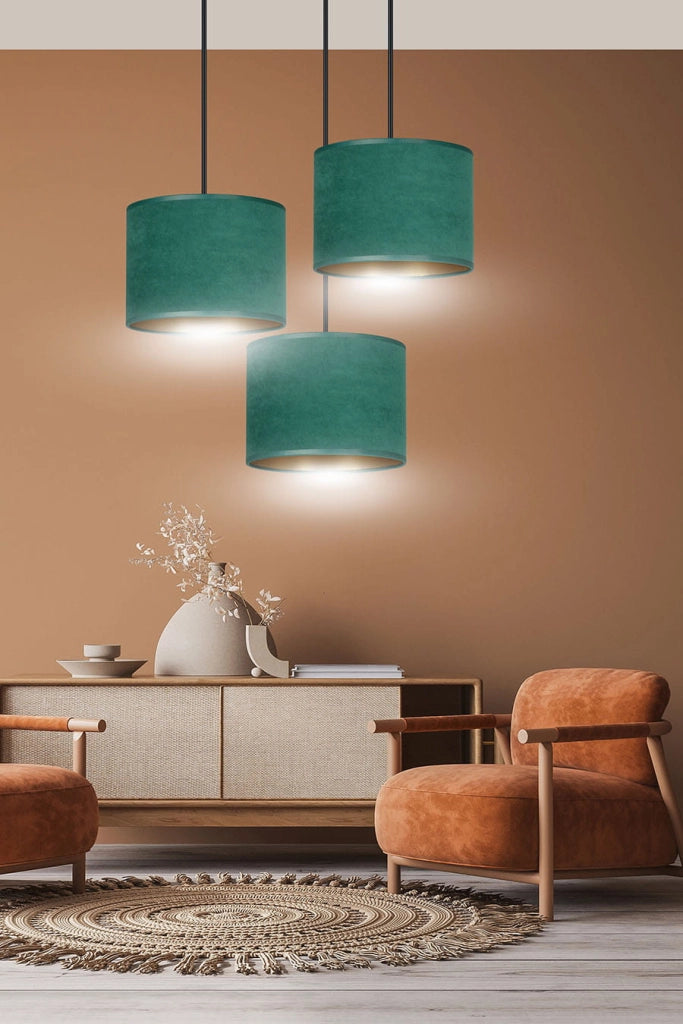 Emibig lampadario Hilde Premium 3 luci E27 verde nero oro