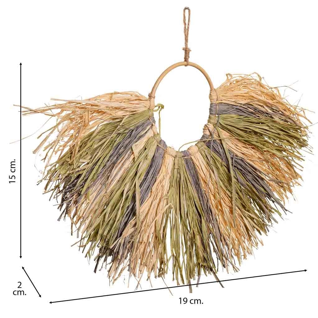 Collana decorazione muro in fibra naturale marrone 19x02x15h