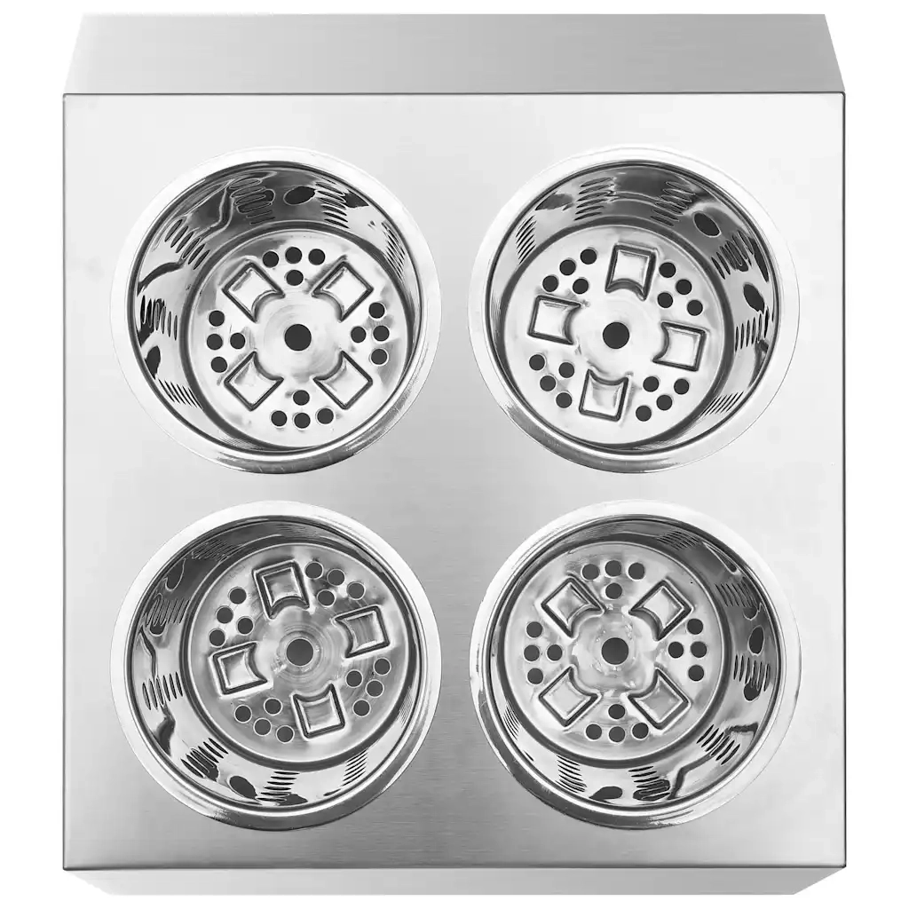 Portaposate con 4 Inserti Quadrato in Acciaio Inox CFW4642556