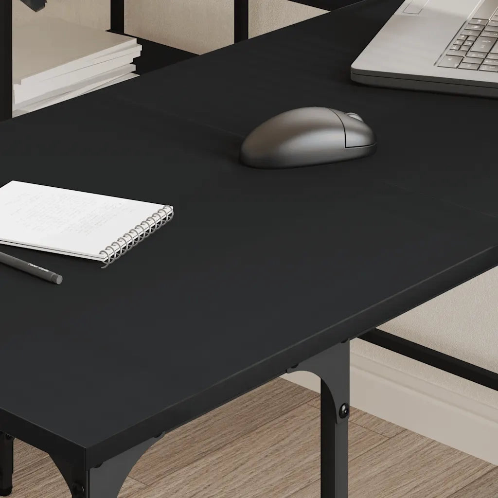 Scrivania Nera 139x139x75 cm in Legno Multistrato 837592