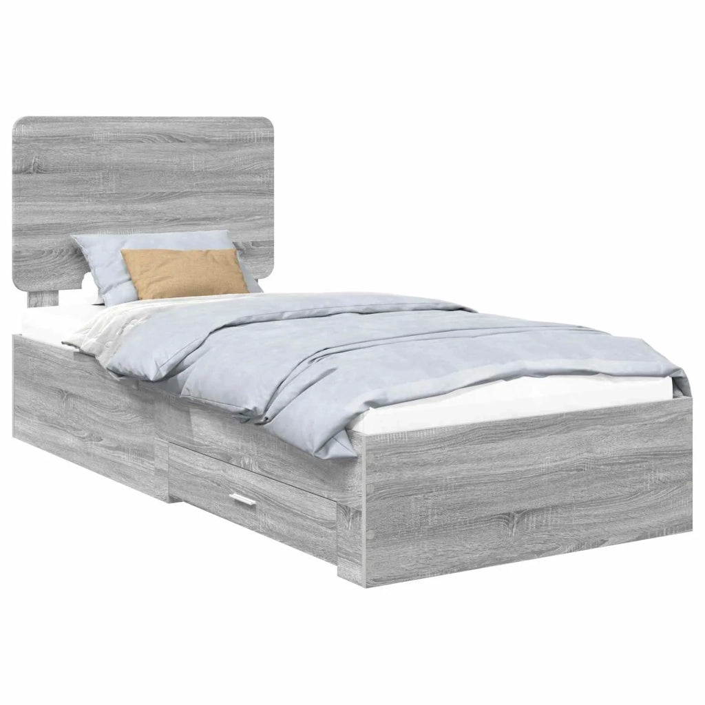 Struttura del letto Grigio Sonoma 90 x 190 cm Legno multistrato 3412842