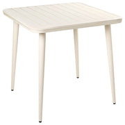 Tavolo da pranzo da giardino in alluminio beige chiaro 80 x 80 cm Arredamento da esterno moderno quadrato