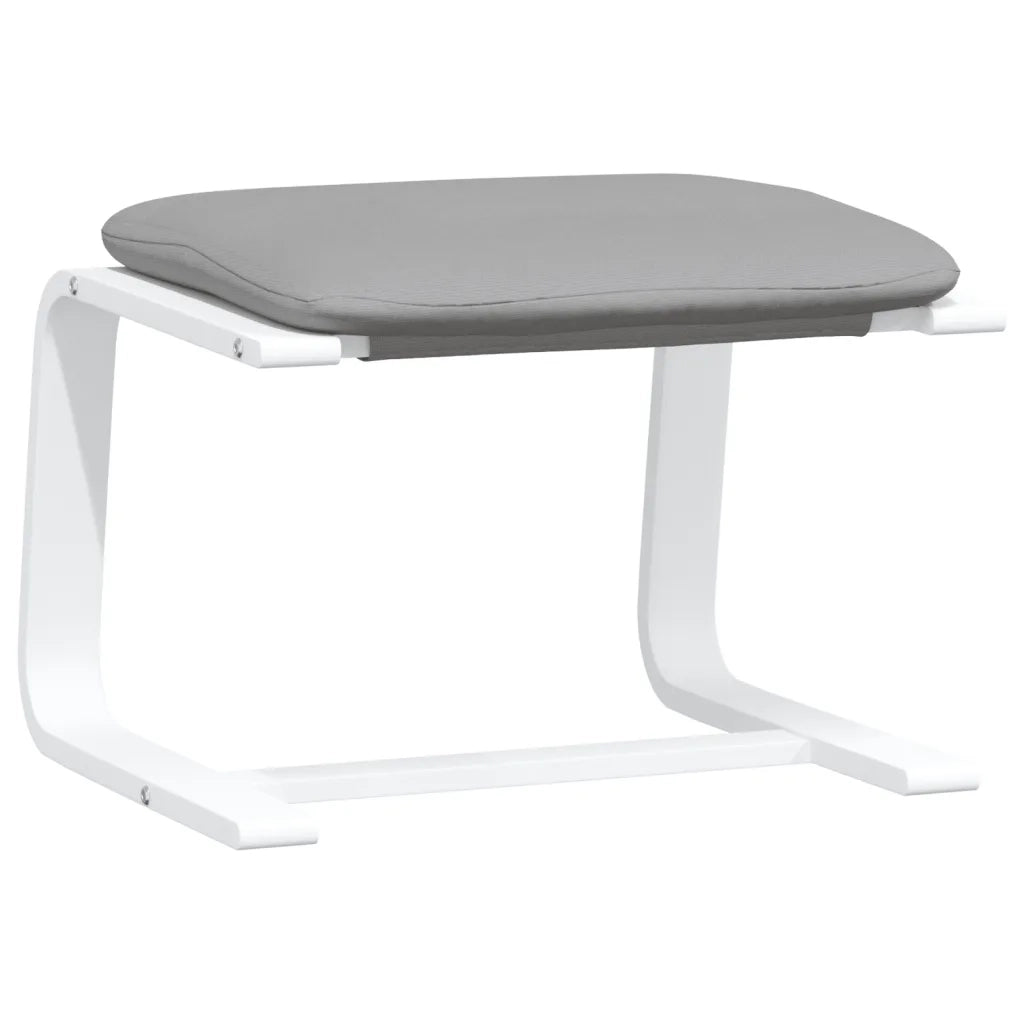 Poggiapiedi Grigio Chiaro 51x41x40 cm in Tessuto 351064