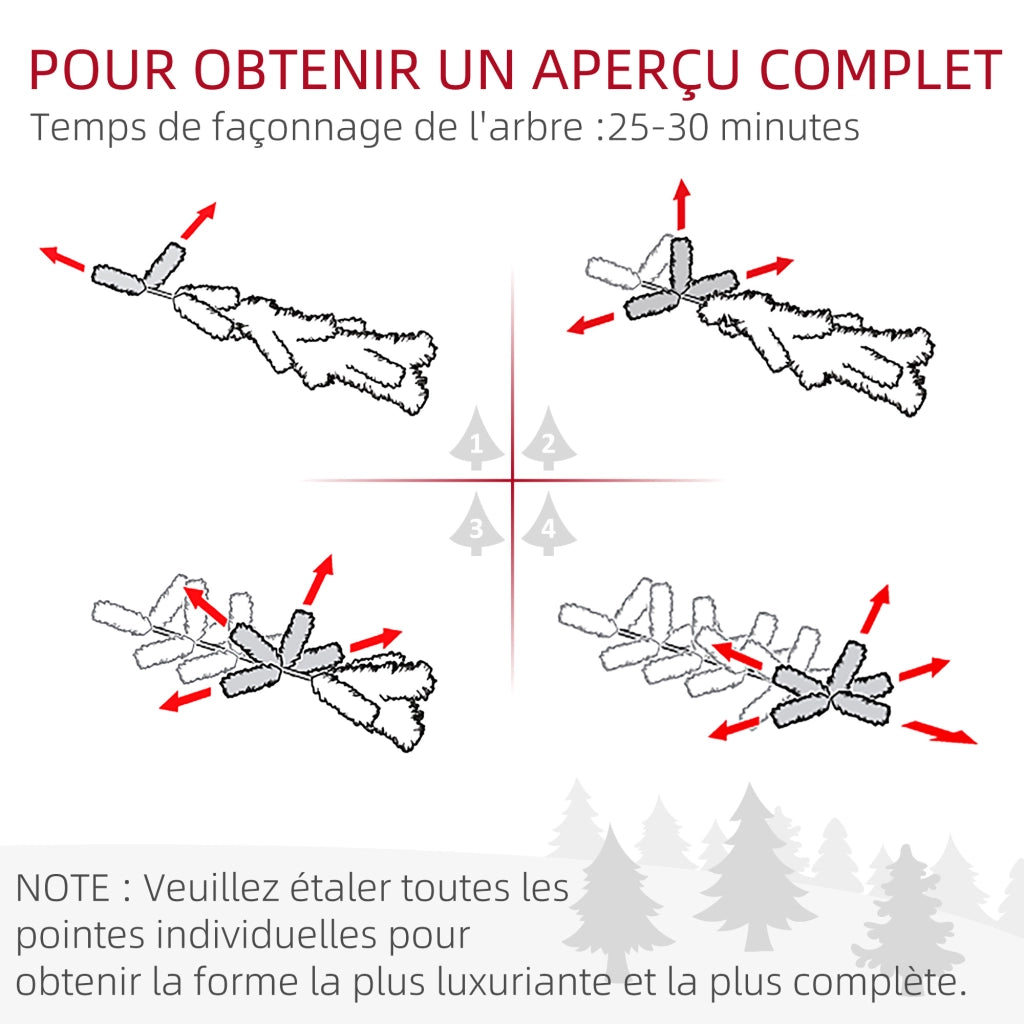 Albero di Natale Artificiale 180 cm ¨C zephmum ¨C Verde con Supporto in Metallo, 1489 Rami Innevati e Pigne