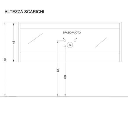 Composizione mobile bagno sospeso con cassetti cm 60 cannettato mod. STICK - Verde Bosco