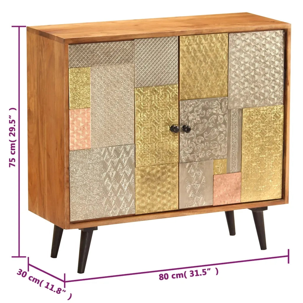Credenza 80x30x75 cm in Legno Massello di Acacia cod mxl 18403