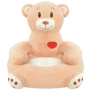 Poltrona-Divano Sedia-Poltroncina in Peluche per Bambini Orsacchiotto Marrone
