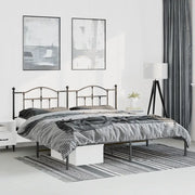 Giroletto con Testiera-Struttura Letto con testiera in Metallo Nero 183x213 cm 837366