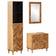 Set di Armadi da Bagno con porta 3 pcs Legno di mango massello