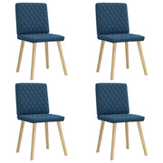 Sedie da Pranzo 4 pz Blu in Tessuto
