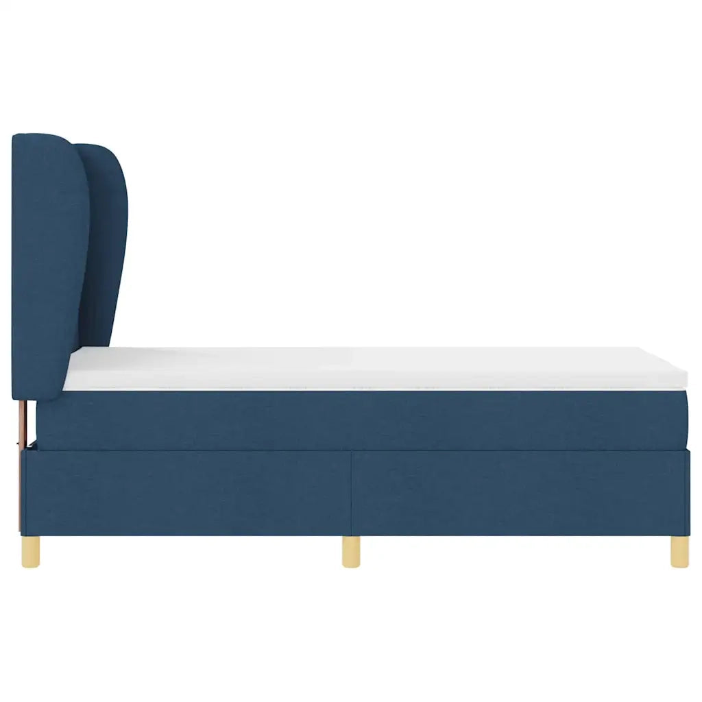 Letto a molle con testiera Blu 190 x 90 cm Tessuto 3340794